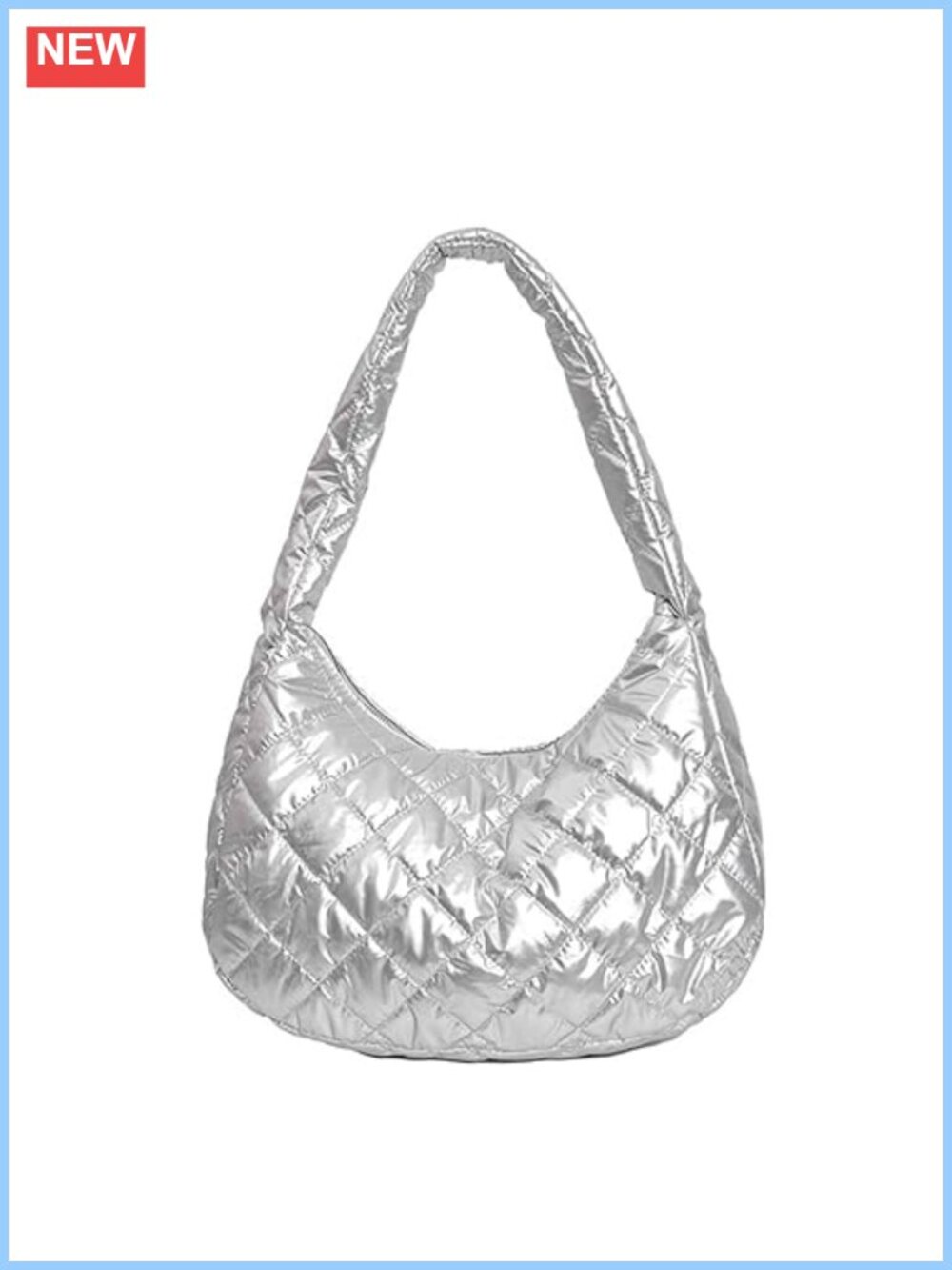 Quilted Puffer Tote Bag Nylon Large Crossbody Shoulder Hobo